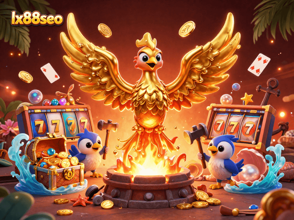 Experience winning gameplay at lx88seo with a golden phoenix and vivid slot elements.