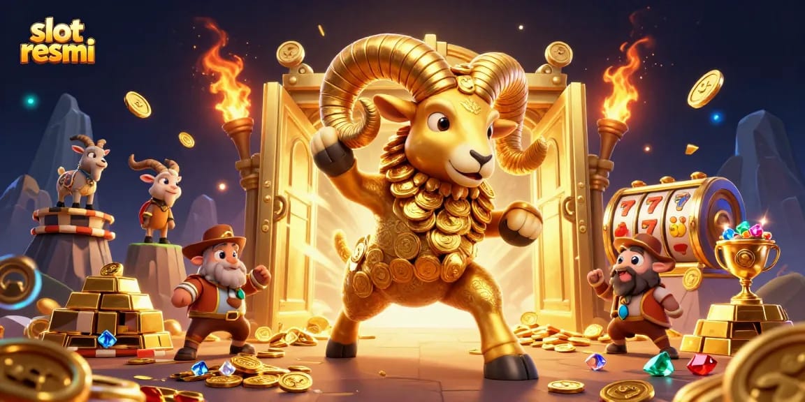 Spin lucky 7s and treasure with slot resmi in vibrant, ultra-detailed 3D illustration.