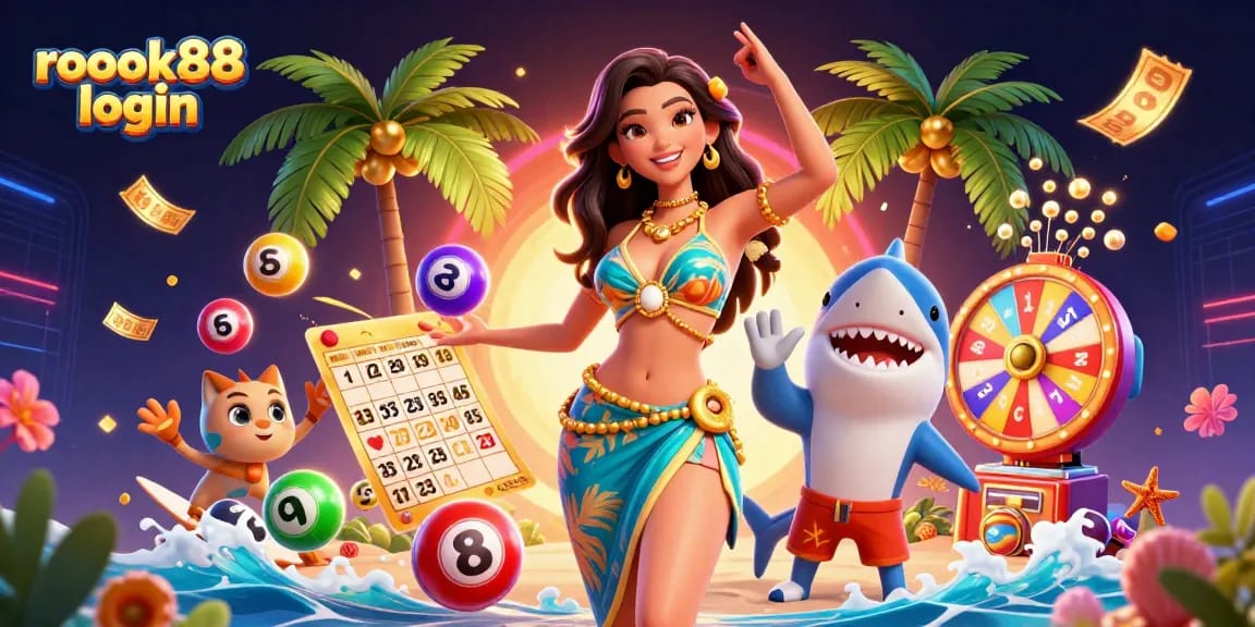 Join the excitement with rokok88 login for vibrant lottery action in a detailed 3D scene.