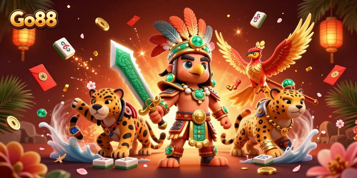 Experience thrilling gameplay at Go88 with dynamic casino warriors and festive elements.