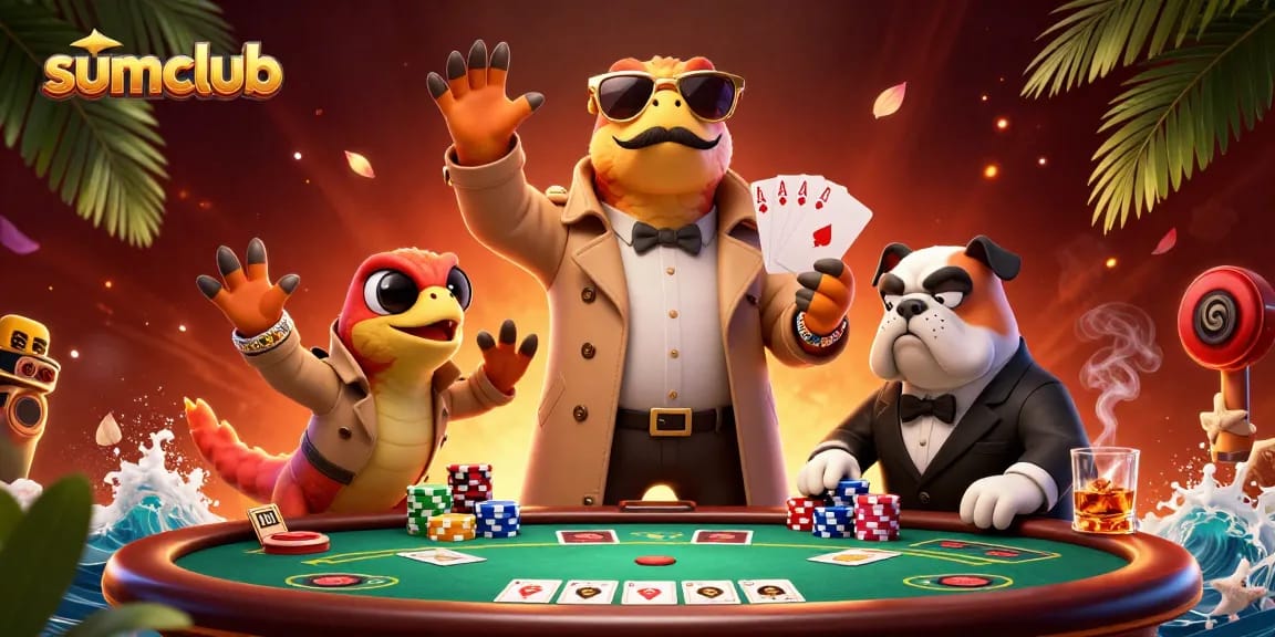 Experience high-stakes action at sumclub with raptors in disguise and vibrant casino elements.