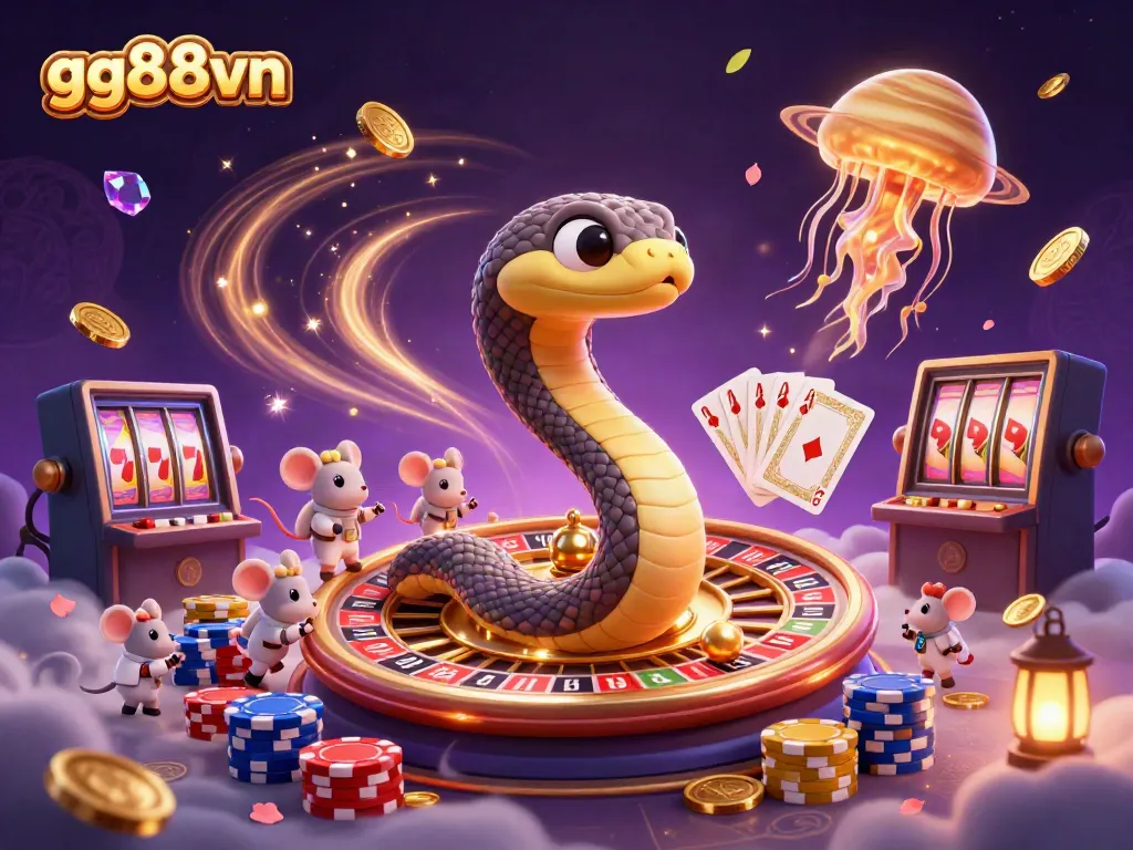 Get ready to play at gg88vn with vibrant 3D casino elements and dynamic gaming characters.