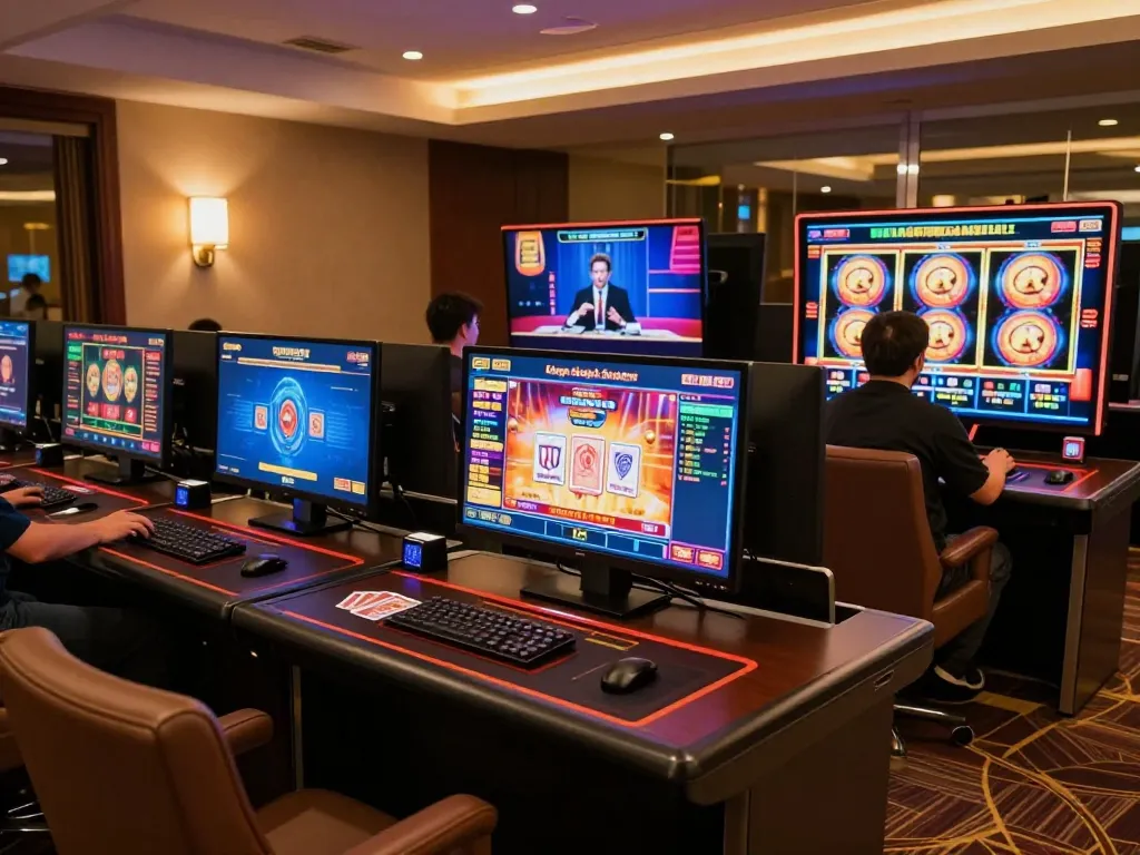Engaging online gaming experience featuring net88 with multiple games displayed on screens