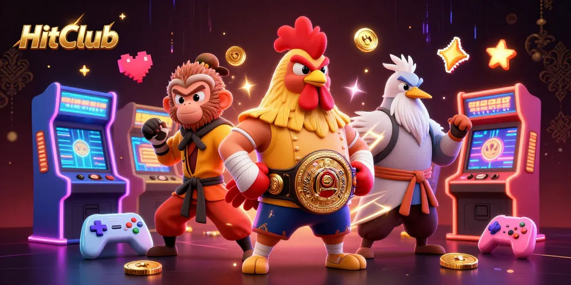 HitClub features engaging casino characters in an electrifying gaming scene.