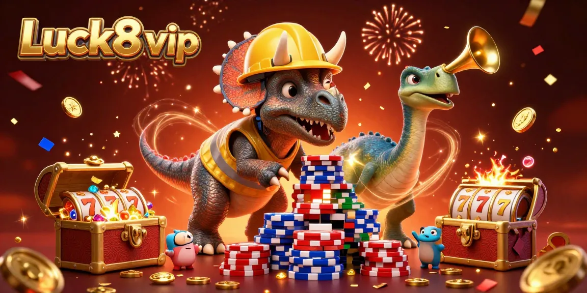 Experience Luck8 vip with exciting jackpots and fun colors bursting in a casino celebration scene.