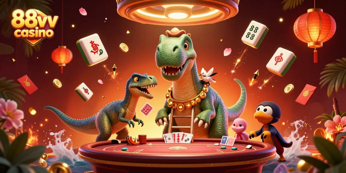 Experience thrilling gameplay at 88vv casino with vibrant characters and dynamic casino elements.