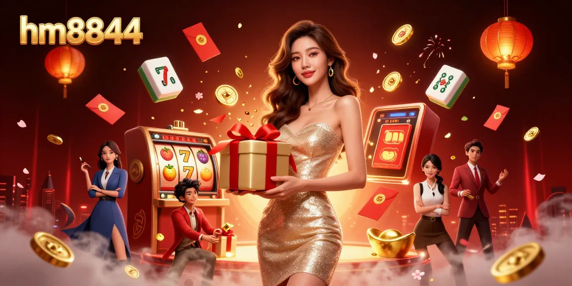 Experience the excitement of hm8844 with glamorous gaming elements, festive designs, and luck-filled symbols.