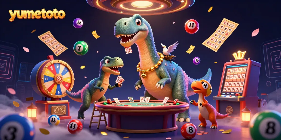 Participants enjoy a thrilling moment at yumetoto with colorful lottery balls bouncing around a vibrant casino scene.