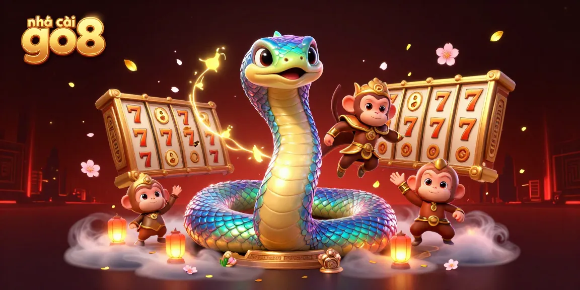 Engage your luck at nhà cái go8 with an exciting 3D casino scene featuring vibrant games and characters.