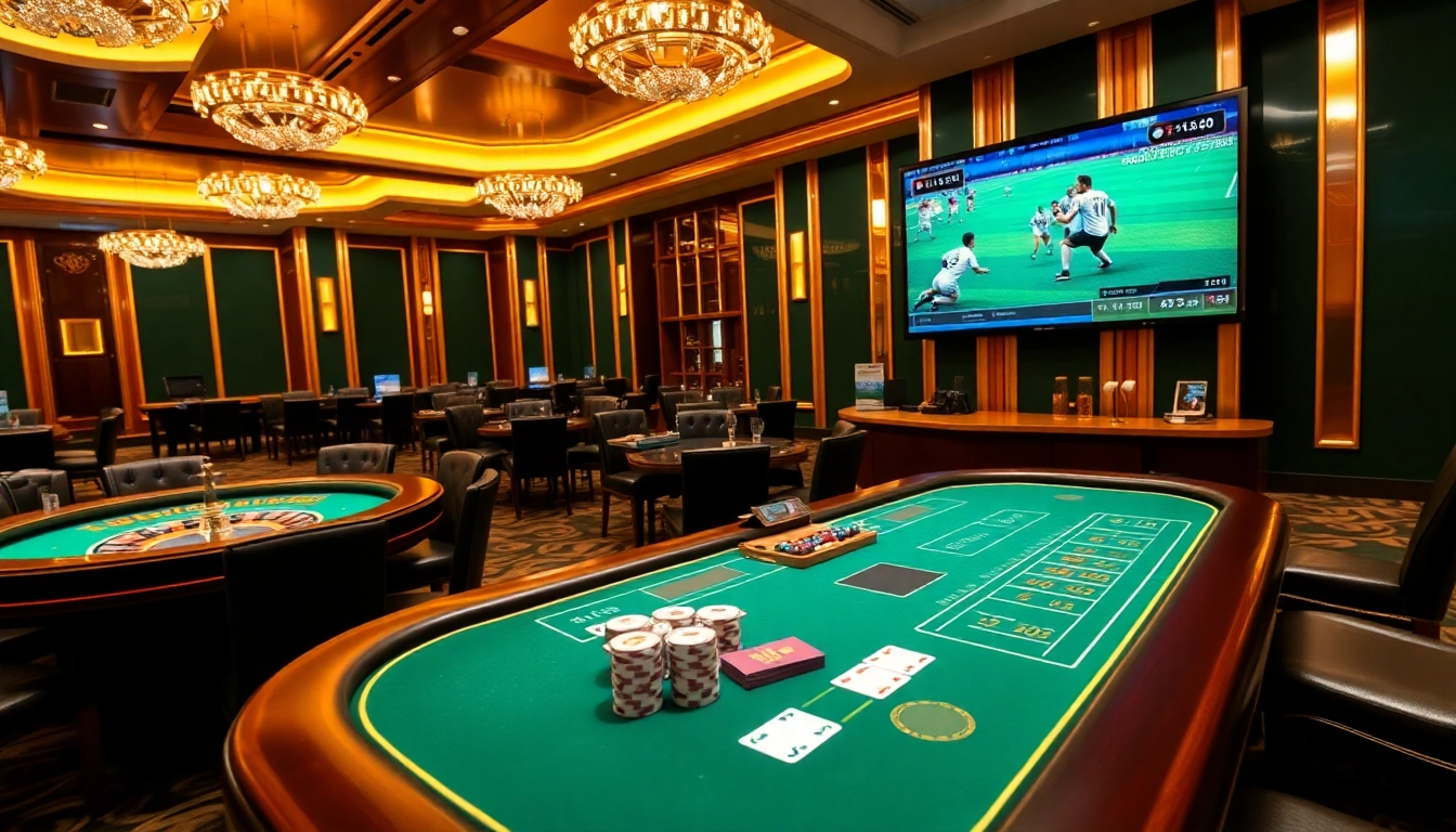 Engaging scene of bóng đá trực tuyến displayed on a high-end casino betting interface.