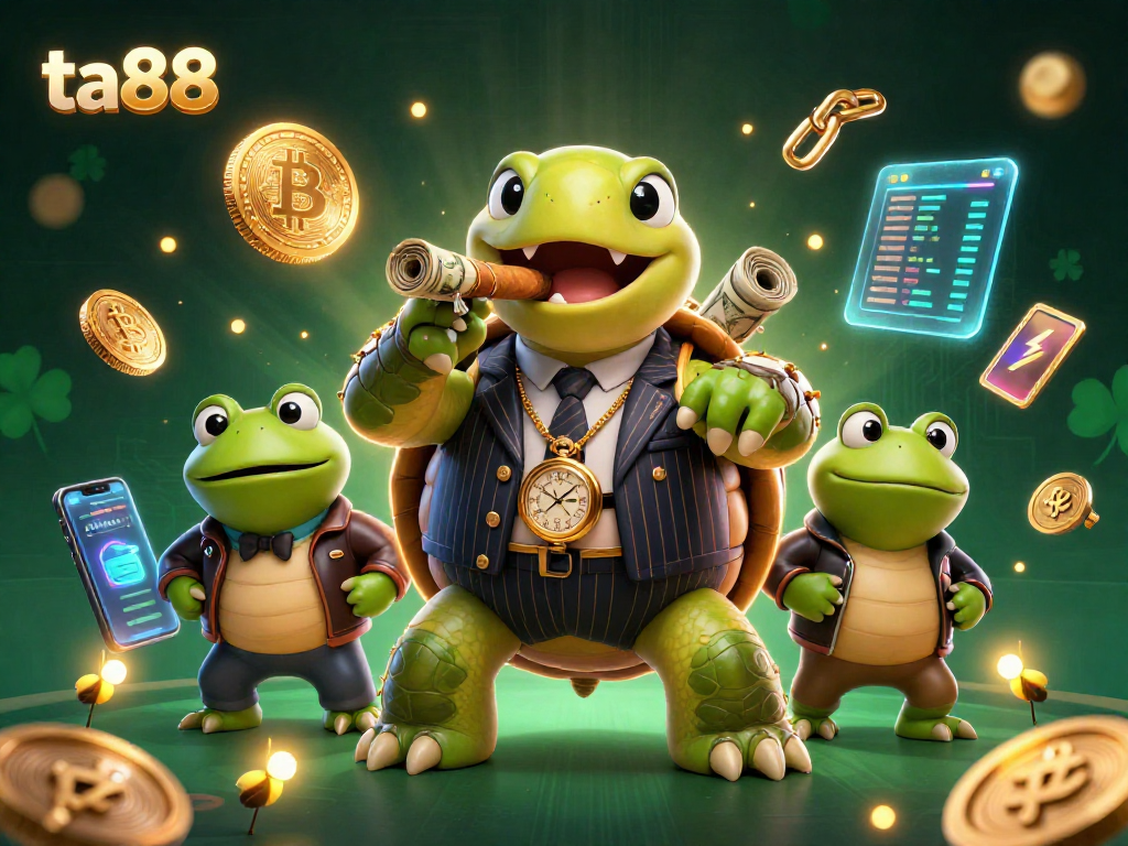 Engage in thrilling gameplay at ta88, featuring vibrant characters in a lively casino scene.