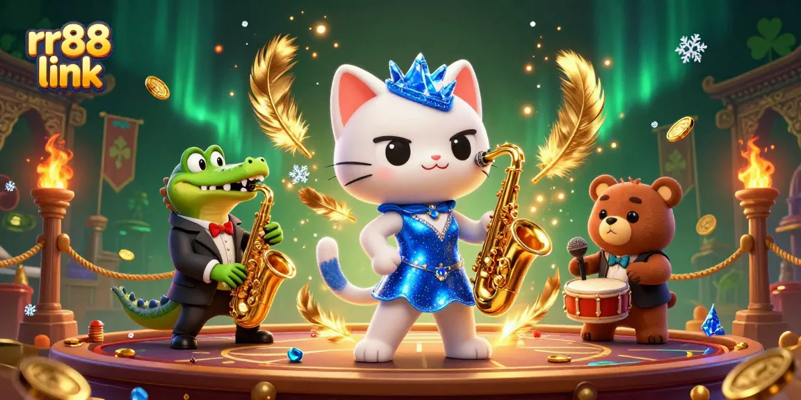 Experience thrilling gaming action with the rr88 link, showcasing vibrant 3D casino characters.