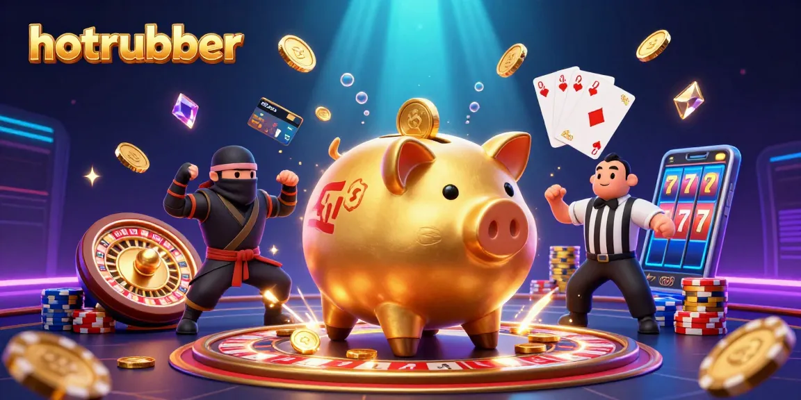 Experience the thrill of hotrubber with dynamic 3D casino action featuring vibrant characters and golden elements.