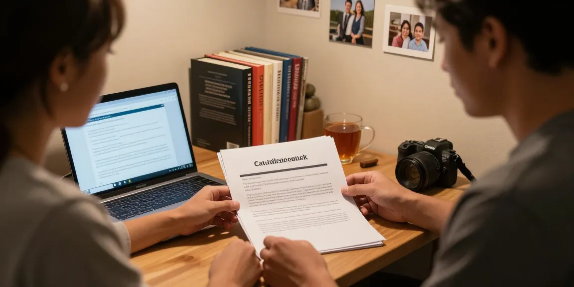 Couple discussing how to cancel timeshare in a cozy home office.