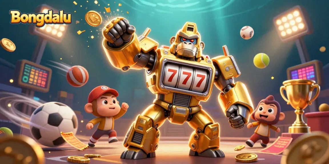 Bongdalu showcases a vibrant scene of sports betting excitement with dynamic characters and elements, highlighting interactive betting features.