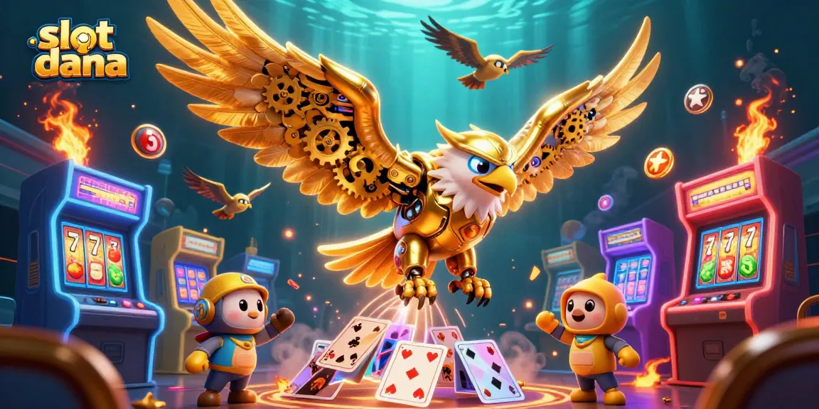 Experience exciting gameplay with slot dana as the golden eagle dives through a cascade of holographic cards.