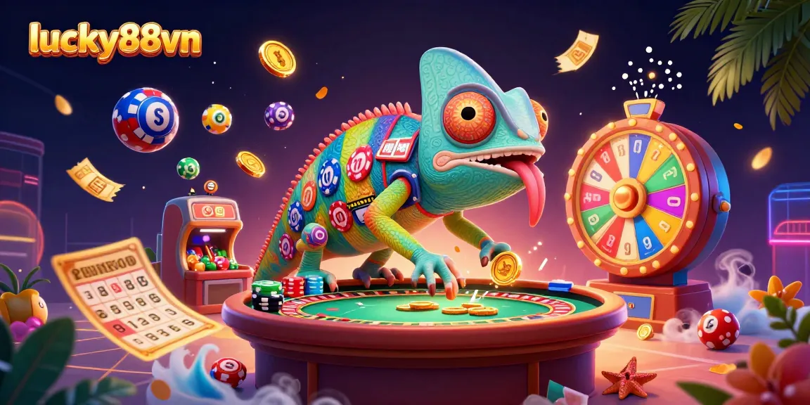 Engage in the vibrant world of lucky88vn, thriving with colorful lottery balls and dynamic gambling action.