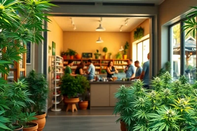 Browse the Cannabis shop association Lloret de Mar with welcoming ambiance and vibrant greenery.