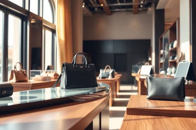 레플리카 제품들이 고급스러운 매장에서 우아하게 전시되고 있는 모습