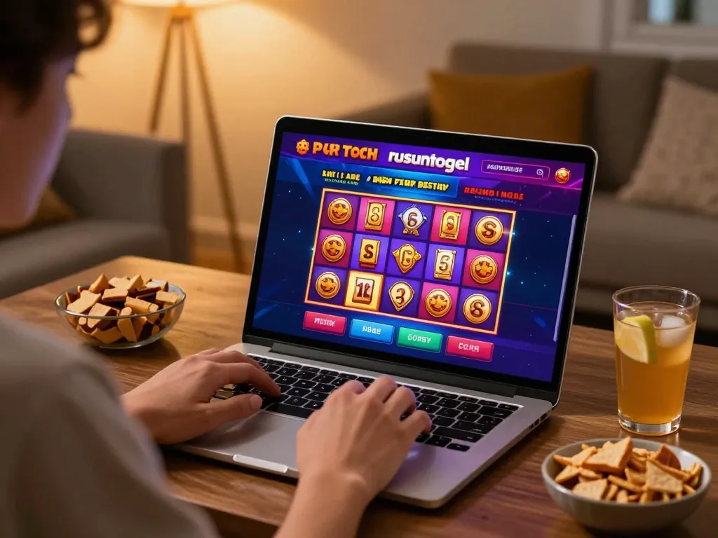 Engaging gameplay on rusuntogel platform with a user enjoying online slots.