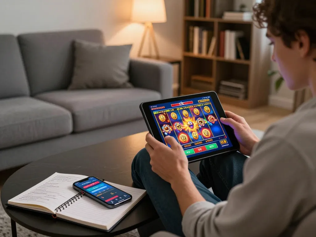 Engage in thrilling gameplay at trang chủ 98win, showcasing an online casino session on a tablet.