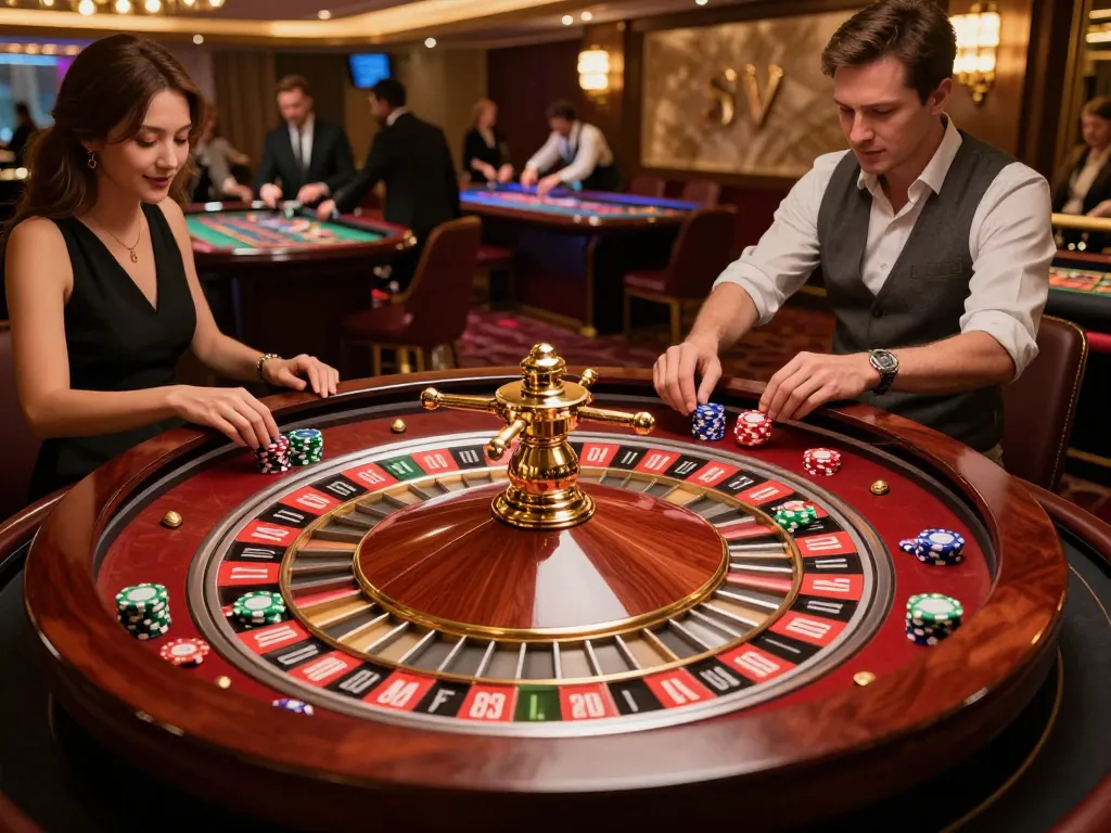 Experience thrilling gameplay at UU88's roulette table with players engaged in high-stakes action.