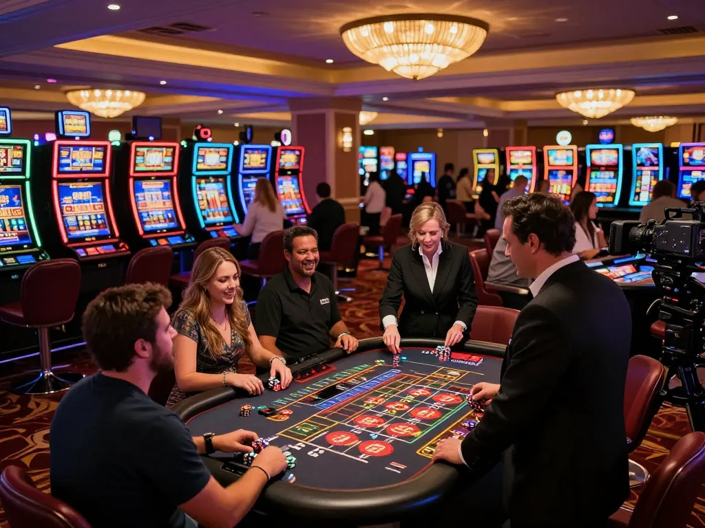 Players engaging at a roulette table in an upscale casino while exploring lc88 link for online gaming options.