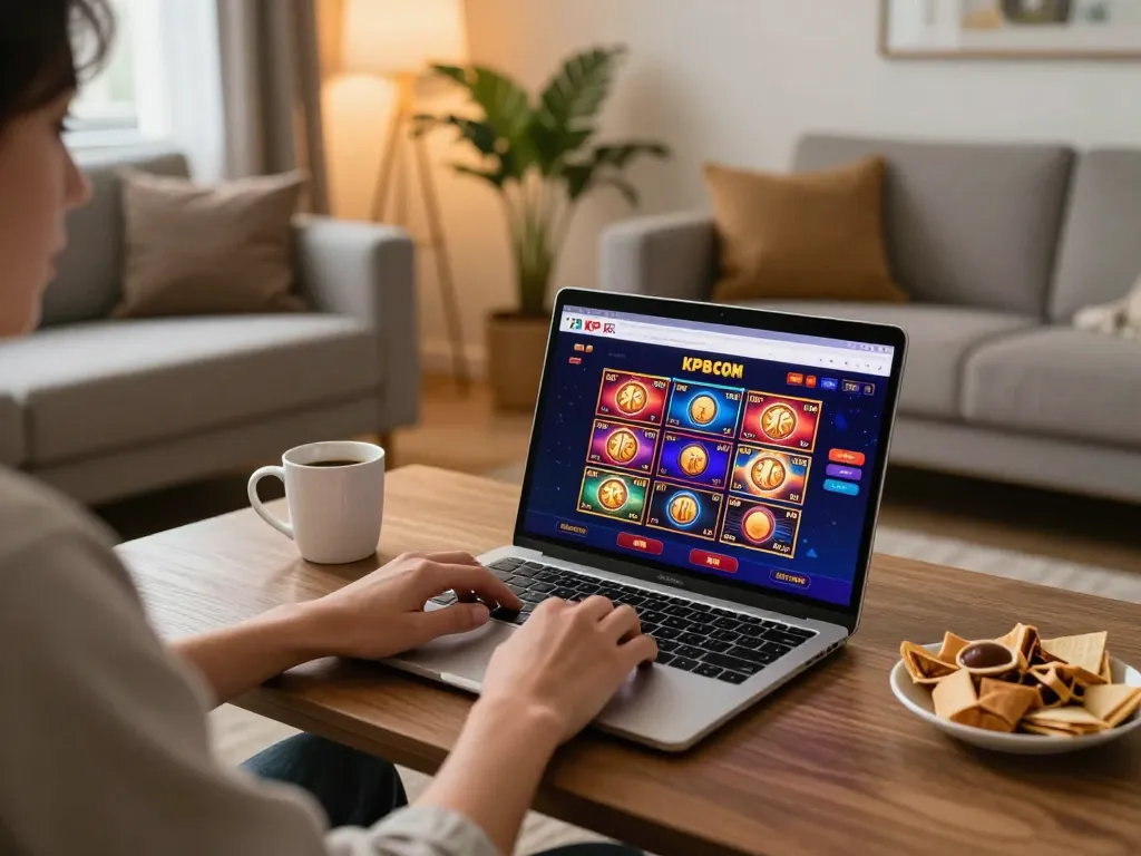 Engaging user interface on KP88 COM's casino platform enhancing online gaming experience at home.
