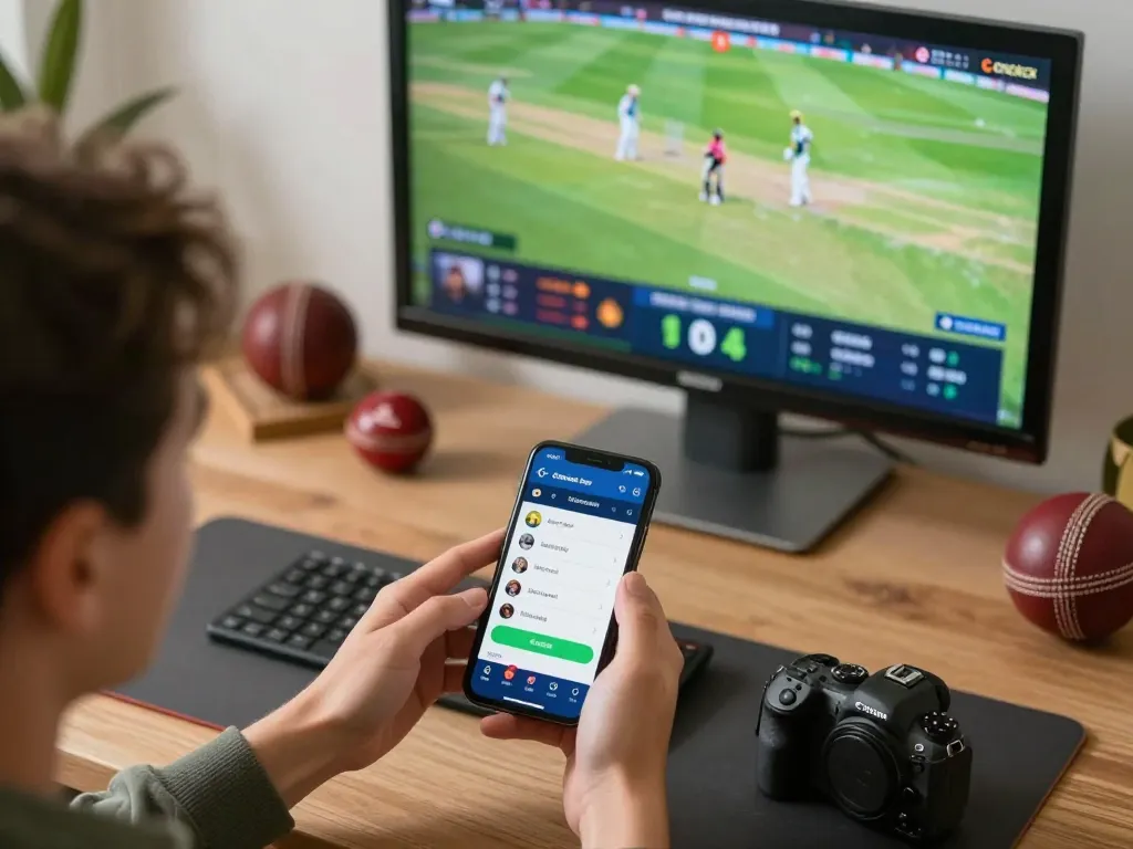 Crickex user placing live cricket bets on smartphone, capturing the excitement of real-time sports betting.