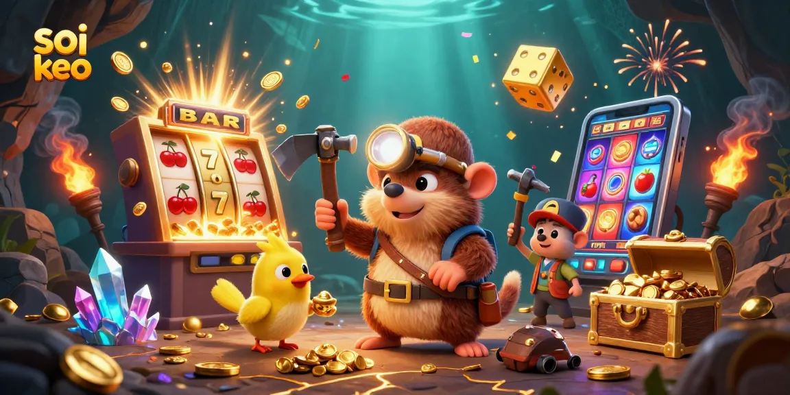 Soi keo provides engaging insights with a vibrant 3D illustration featuring a mining mole and casino games.