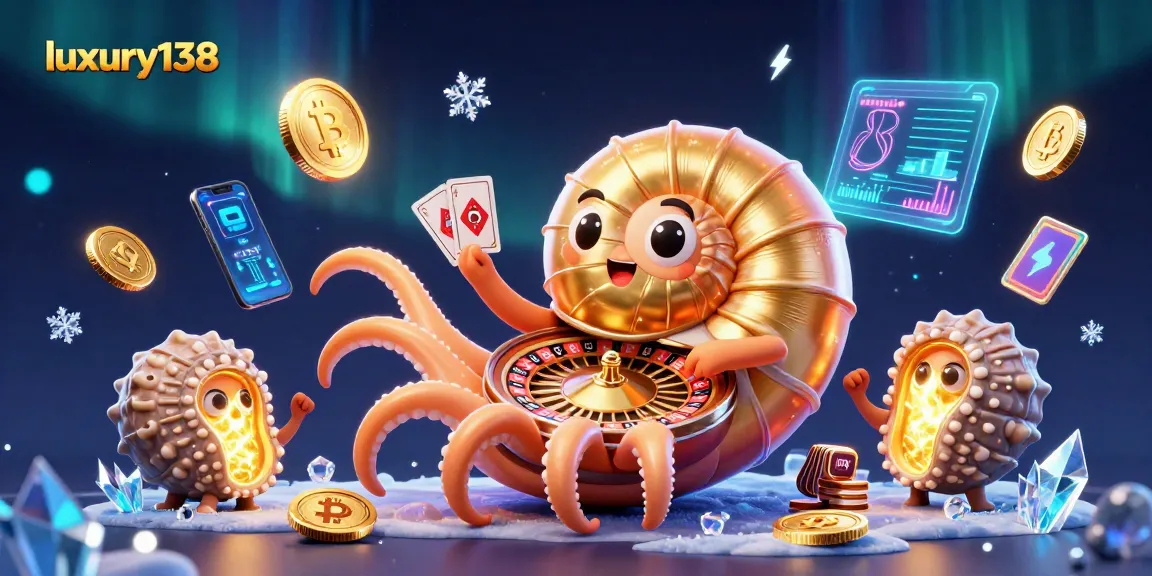 Experience exhilarating gameplay with luxury138, featuring the giant nautilus as a roulette wheel surrounded by glowing cryptocurrency elements.