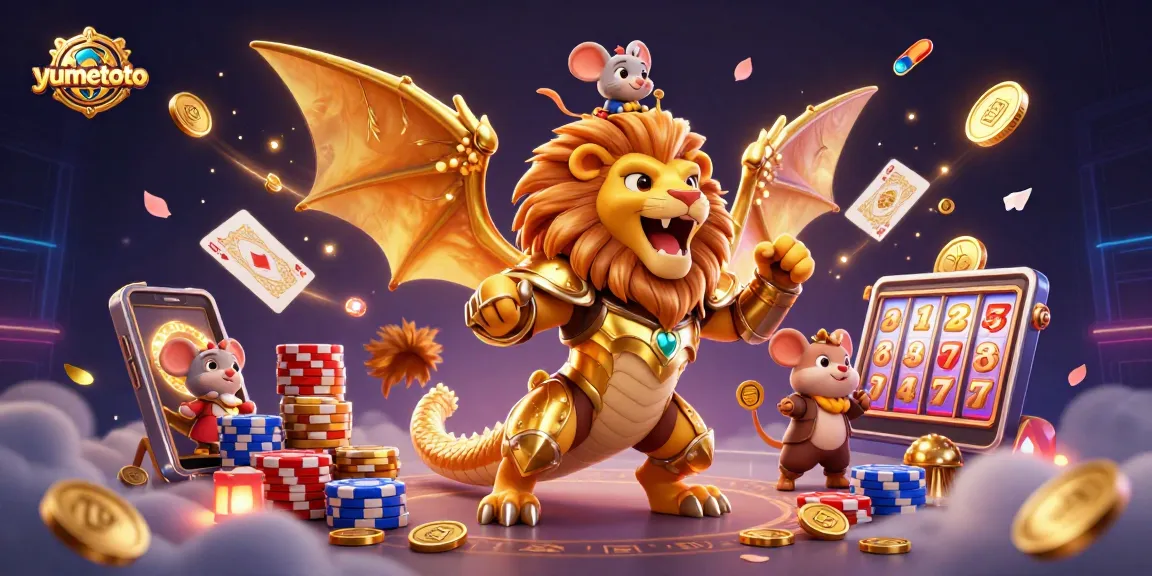 Experience the thrill of yumetoto with a golden chimera and abundant casino elements.