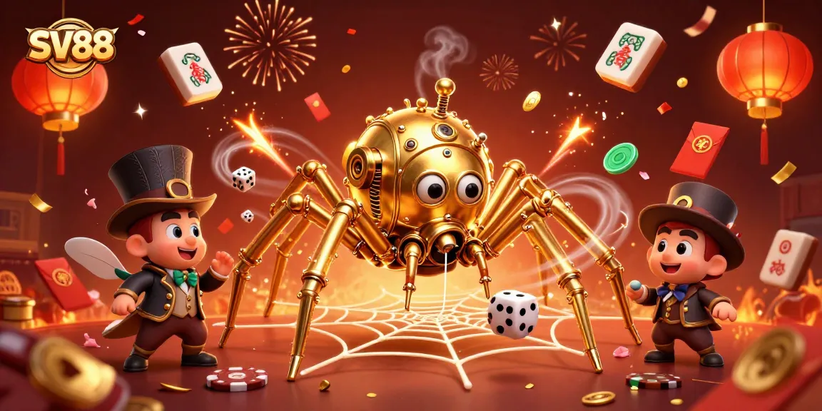 Experience winning strategies at SV88 in a vibrant 3D casino scene overflowing with excitement.