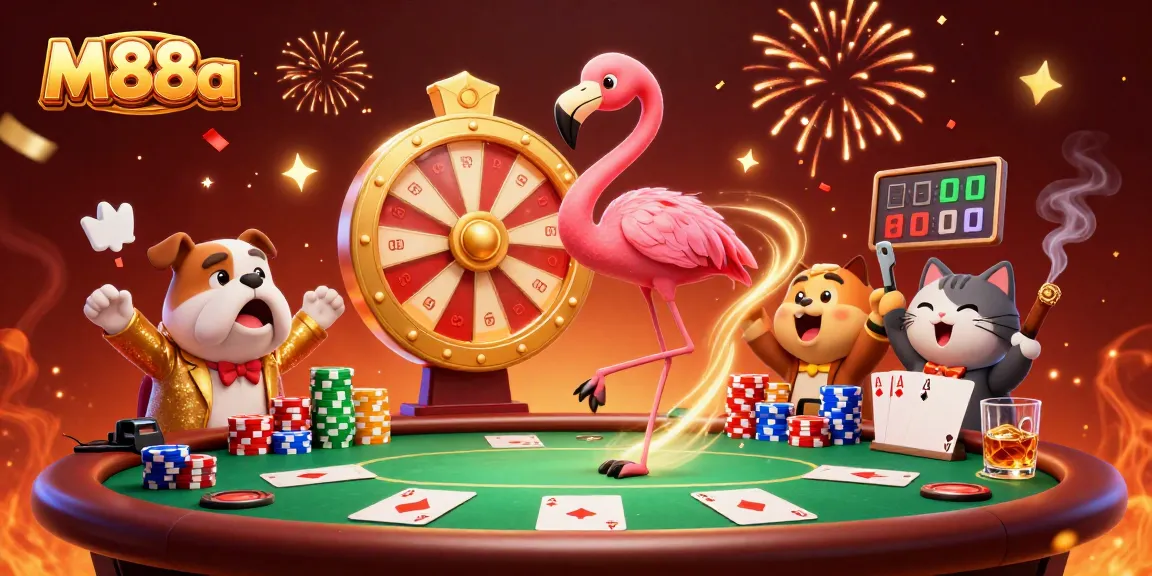 Engage in thrilling casino action with M88a's vibrant game show scene full of excitement.