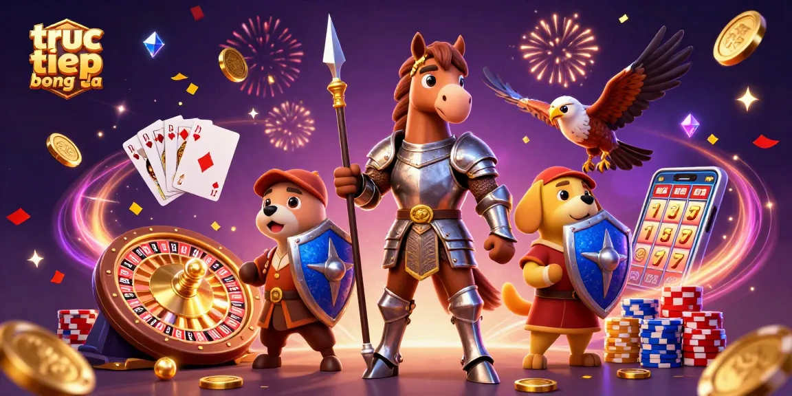 Experience truc tiep bong da with vibrant gaming elements and rich visual detail in an illustrated scene.